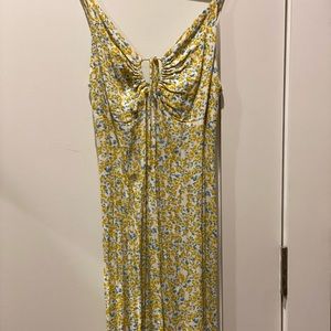 Floral midi dress with slit